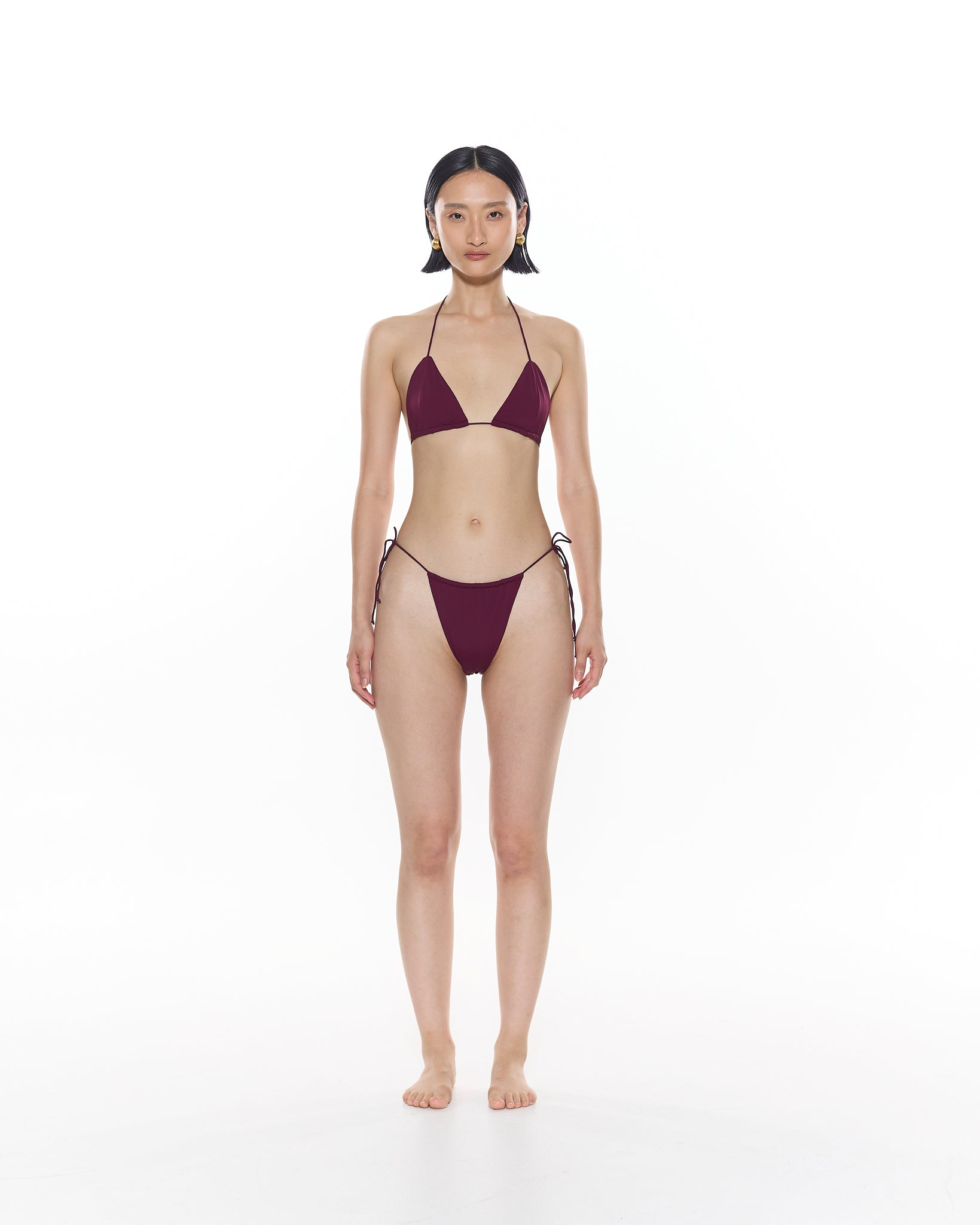 Sofia Top // Cairo Burgundy Triangle Bikini Top Myra Swim - Main Image