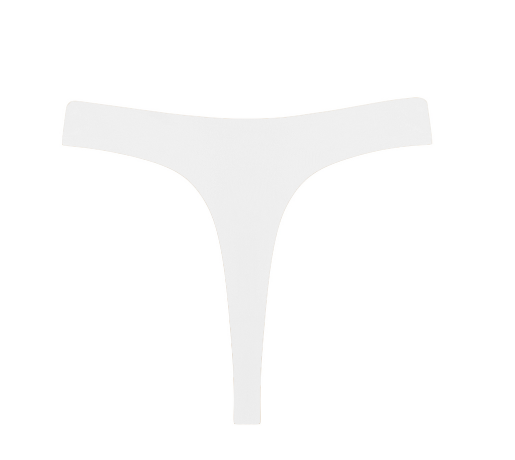 White High Waist Thong Bikini Bottom | Myra Swim