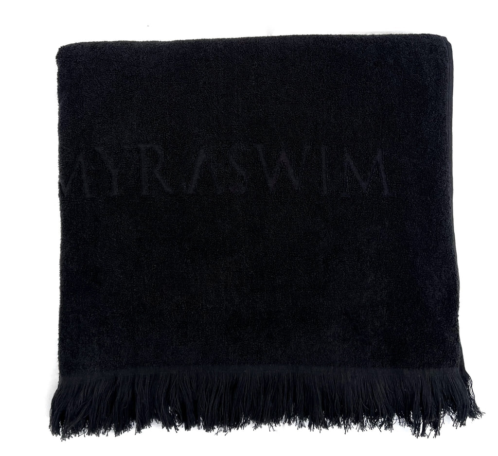 Myraswim Beach Towel | Black - MYRA SWIM
